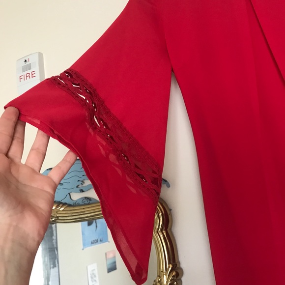 Long Sleeve Red Dress - Picture 4 of 8